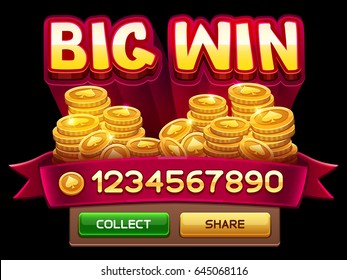 You win screen for game. Vector illustration