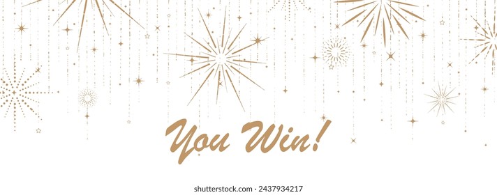 you win sign on white background