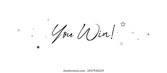 you win sign on white background