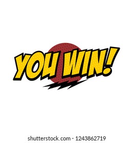 you win sign text