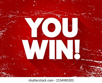 You Win Text Concept Presentations Reports Stock Vector (Royalty Free ...