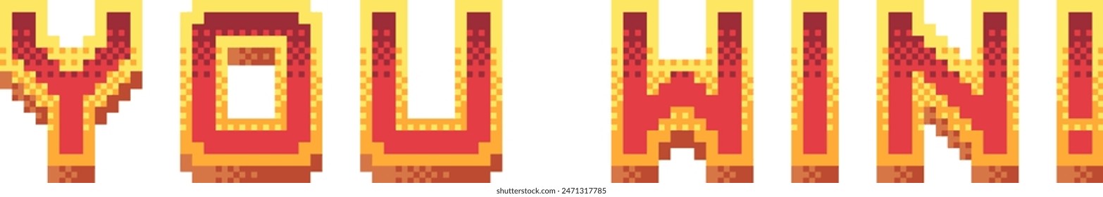 El texto se gana en estilo Pixel Art.