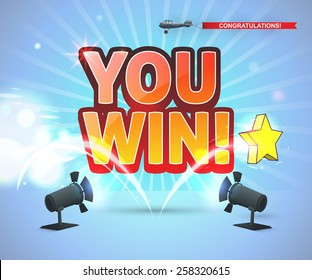 You Win! - web promo design. EPS10, RGB.