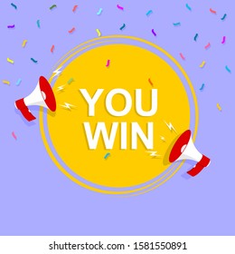 You Win Word Concept Vector Illustration Stock Vector (Royalty Free ...