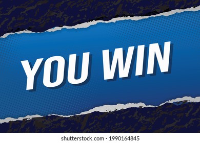 you win word concept vector illustration with modern futuristic  3d style for landing page template ui web mobile app poster banner flyer background gift card coupon label wallpaper