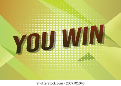 you win word concept vector illustration with lines 3d style for social media landing page, template, ui, web, mobile app, poster, banner, flyer, background, gift card, coupon, label, wallpaper