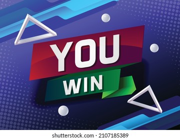 you win word concept vector illustration with modern futuristic  3d style for landing page template ui web mobile app poster banner flyer background gift card coupon label wallpaper