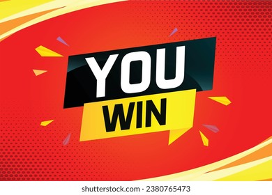 You win word concept vector illustration and 3d style for use landing page, template, ui, web, mobile app, poster, banner, flyer, background, gift card, coupon, label, wallpaper