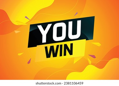 You win word concept vector illustration and 3d style for use landing page, template, ui, web, mobile app, poster, banner, flyer, background, gift card, coupon, label, wallpaper