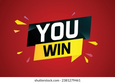 You win word concept vector illustration and 3d style for use landing page, template, ui, web, mobile app, poster, banner, flyer, background, gift card, coupon, label, wallpaper