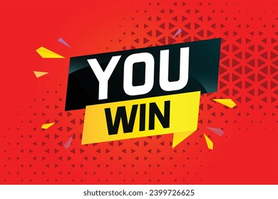 You win word concept vector illustration and 3d style for use landing page, template, ui, web, mobile app, poster, banner, flyer, background, gift card, coupon, label, wallpaper