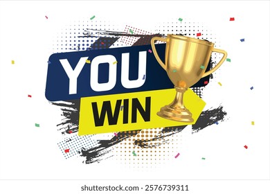 You win word concept vector illustration and 3d style for use landing page, template, ui, web, mobile app, poster, banner, flyer, background, gift card, coupon, label, wallpaper

