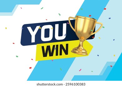 You win word concept vector illustration and 3d style for use landing page, template, ui, web, mobile app, poster, banner, flyer, background, gift card, coupon, label, wallpaper

