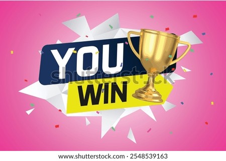 You win word concept vector illustration and 3d style for use landing page, template, ui, web, mobile app, poster, banner, flyer, background, gift card, coupon, label, wallpaper

