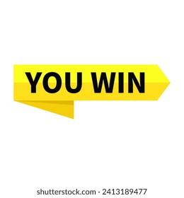 You Win Yellow Ribbon Rectangle Shape For Victory Information Announcement Business Marketing Social Media
