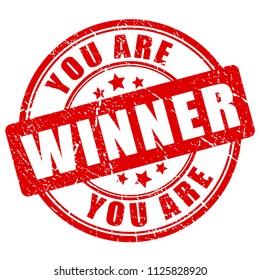 You are a winner stamp isolated on white background