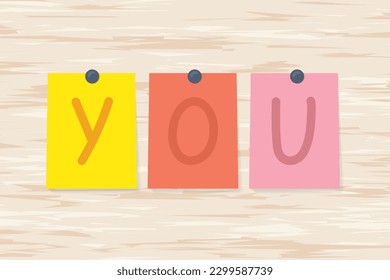 you word written on colorful memo papers- vector illustration
