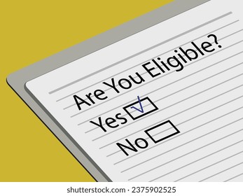 Are you eligible? Yes. eligibility qustionnaire about business. Yes or No.