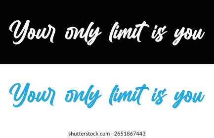 You are your only limit lettering phrase black color modern calligraphy. Goals suck System matters motivational poster for gym, textile, prints. Discipline inspirational poster in eps 10.