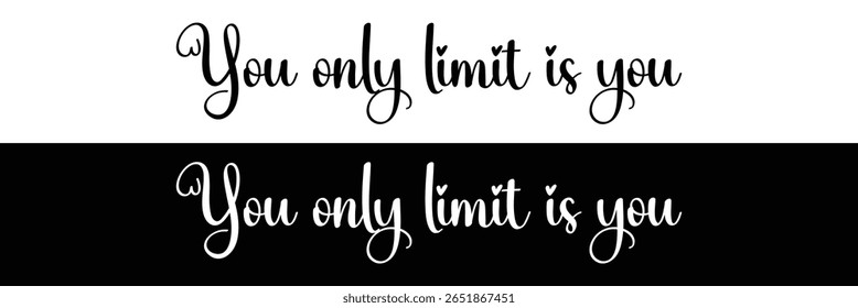 You are your only limit lettering phrase black color modern calligraphy. Goals suck System matters motivational poster for gym, textile, prints. Discipline inspirational poster in eps 10.