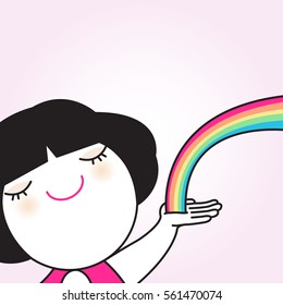 You Are Your Own Rainbow Concept Card Character Paper Note illustration
