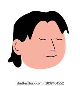 youn man head avatar character vector illustration design