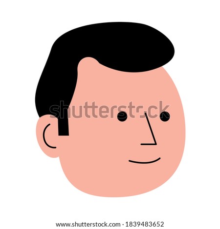 youn man head avatar character vector illustration design