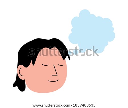 youn man head with speech bubble character vector illustration design