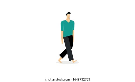 Hombre joven caminando sin antecedentes