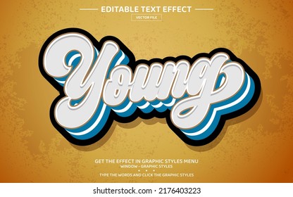 Young 3D editable text effect template