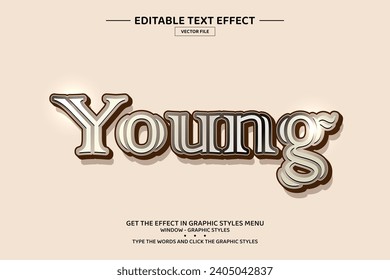Young 3D editable text effect template