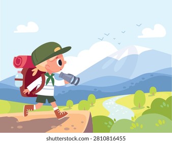 Un joven explorador activo