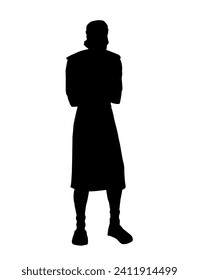 Young adult jew prophet fear god Jesus cross faith idea wise arab girl arm robe cloth white view. Hand drawn old age proud hebrew guy islam crime jail clinic chain trouble story retro art icon sign