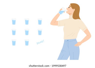水分補給 女性 のイラスト素材 画像 ベクター画像 Shutterstock
