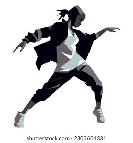 Young adults dancing in silhouette with vitality over white