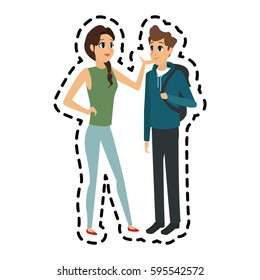 young adults having a conversation icon image 