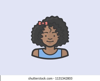 Young African American Girl with Bow