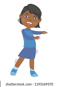 Young african girl are dancing with shake his body