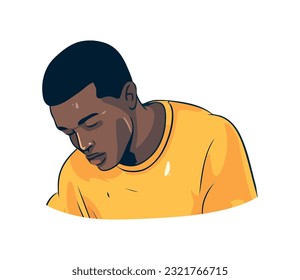 Young African Man, isolated design icon