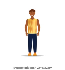 Young African man. Vector illustration. For covers, brochures, advertising booklets, social networks.