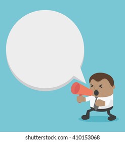 Young African with megaphone