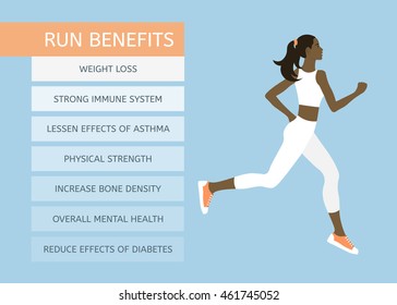 Young African woman. Benefits of running