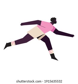 young afro man athlete running character vector illustration design