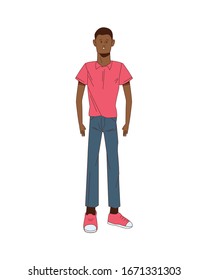 young afro man avatar character icon vector illustration design