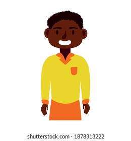 young afro man avatar character icon vector illustration design