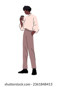 junger Mann, der Kaffee trinkt Charakter
