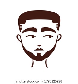 grupo étnico joven afro con estilo de silueta barba icono de ilustración vectorial