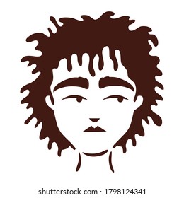 grupo étnico joven afro con estilo de silueta de pelo largo icono de ilustración vectorial