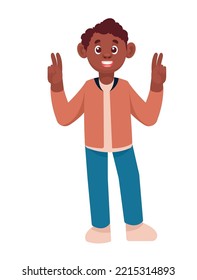 joven personaje de afro