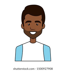 young afro man with urban style character